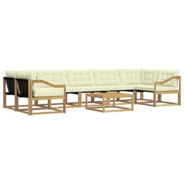 Vidaxl Zunanja garnitura za sedenje 8 szt. Bela in krem 79 x 79 x 37 cm