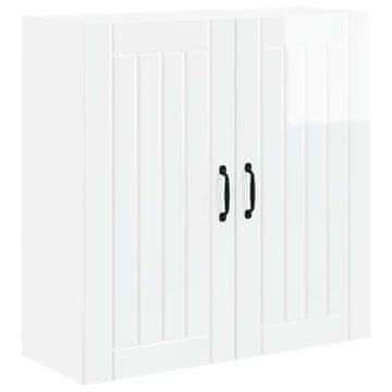 Vidaxl Omarica na steni LUCCA Bela visok sijaj 80 x 31 x 80 cm