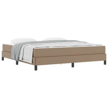 Vidaxl Konstrukcija postelje z vzmetnico Kapučino 180 x 200 cm blago