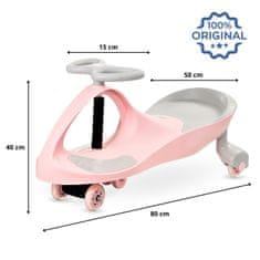Twistcar Otroški poganjalec z oblikovanim sedežem, volanom 360°, oporami za stopala, varnostnim kolesom, do 120 kg, od 3 let, za gladke površine