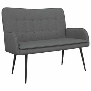 Vidaxl Kavč za 2 osebi Temno siva 115 x 61 x 87 cm Blago