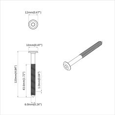 Vidaxl Pohištveni vijaki 2 szt. srebrna M6 x 120 mm Jeklo