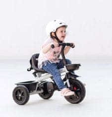 HyperMotion Otroški tricikel s potisnim ročajem in tremi kolesi - nosilnost 20 kg, starost od 1 do 4 let, prosti tek pedal, dve košari za igrače