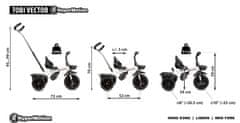 HyperMotion Otroški tricikel s potisnim ročajem in tremi kolesi - nosilnost 20 kg, starost od 1 do 4 let, prosti tek pedal, dve košari za igrače