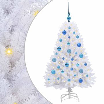 Vidaxl Umetno Zložljivo Božično Drevo Bela 120 cm PVC in jeklo