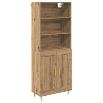 Vidaxl Visok predalnik Umetni hrast 69,5 x 34 x 180 cm Konstruiran les