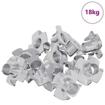 Vidaxl Večkraka T-matica 7200 szt. srebrna M6 mm Jeklo