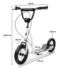 HyperMotion Otroški skiro z napihljivimi -palčnimi kolesi za otroke - nosilnost 50 kg, nastavljivo krmilo, dve ročni zavori, jeklen okvir