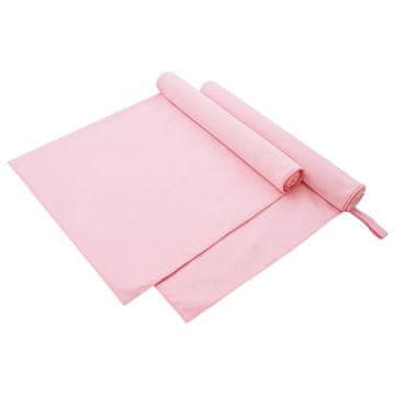 Vidaxl Športne brisače 2 szt. Roza 180 x 90 cm Poliester in poliamid