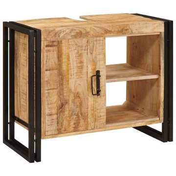 Vidaxl Omarica za umivalnik Rjava 71 x 33 x 58 cm Masiven les manga
