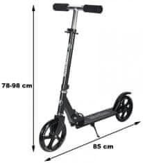 HyperMotion Zložljiv skiro z 200-milimetrskimi kolesi za otroke - nosilnost 100 kg, krmilo 78–98 cm, primerno za mladostnike in odrasle, od 8 let