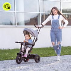 HyperMotion Otroški tricikel s potisnim ročajem in vrtljivim sedežem - nosilnost 20 kg, za starost približno 1 do 4 let, kolesa odporna proti predrtju