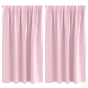 Vidaxl Zavese za zatemnitev z obroči 2 szt. Baby roza 140 x 140 cm