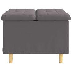 Vidaxl Ottoman s shranjevanjem Siva 60 x 60 x 45 cm Umetna koža