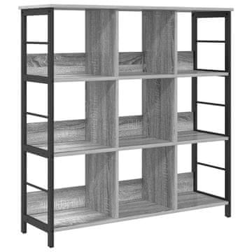 Vidaxl Knjižna polica Siva Sonoma 102 x 32 x 104,5 cm Konstruiran les