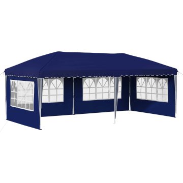 Vidaxl Zložljivi šotor za zabave 575 x 289 x 245 cm Modra