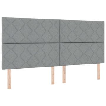 Vidaxl LED glava postelje Svetlo siva 200 cm blago