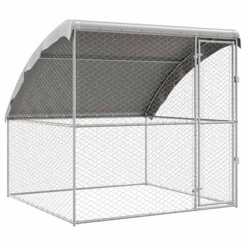Vidaxl Pasja lopa s shranjevanjem srebrna 2 x 2 x 2 m Pocinkano jeklo