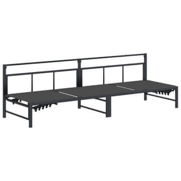 Vidaxl Ležalnik Črna 200 x 62 x 59,5 cm Tekstil