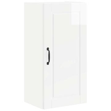 Vidaxl Omarica na steni PORTO Visok sijaj bela 40 x 31 x 80 cm