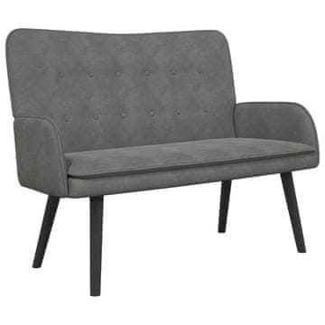 Vidaxl Kavč za 2 osebi Temno siva 115 x 61 x 87 cm Žamet
