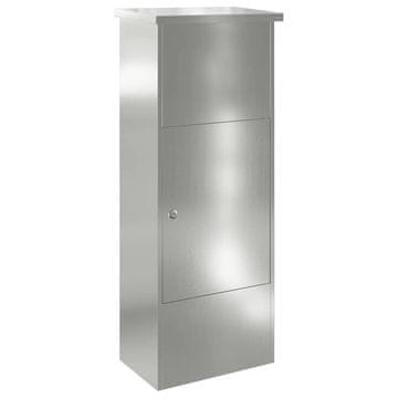 Vidaxl Škatla za dostavo Črna 44,5 x 29 x 110,5 cm Cinkana jeklena