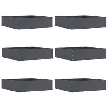 Vidaxl Robovi trave 6 szt. Antracit 50 x 50 x 13 cm Jeklo