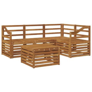 Vidaxl Zunanja garnitura za sedenje 5 szt. Naravna