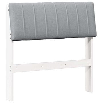 Vidaxl Tapecirano vzglavje Svetlo siva 80 cm Masivno borovo les