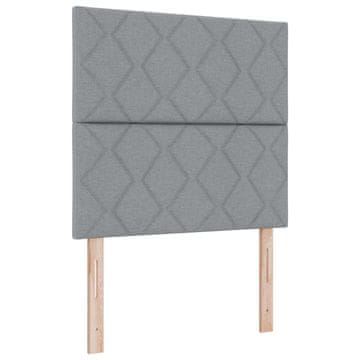Vidaxl LED glava postelje Svetlo siva 100 cm blago
