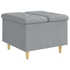 Vidaxl Ottoman s shranjevanjem Svetlo siva 60 x 60 x 45 cm blago