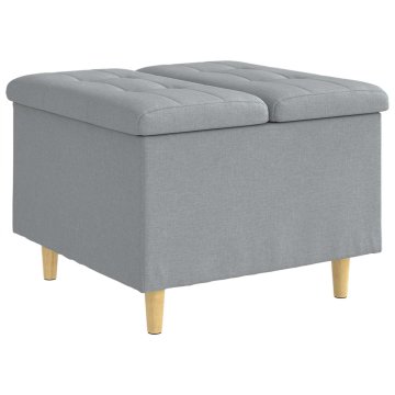Vidaxl Ottoman s shranjevanjem Svetlo siva 60 x 60 x 45 cm blago