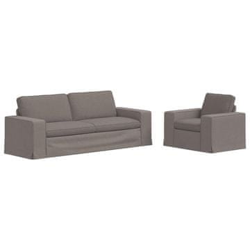 Vidaxl Kavčna garnitura 2 szt. Taupe 222 x 80 x 82 cm blago
