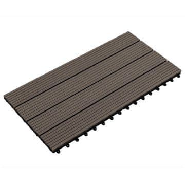 Vidaxl Tla za teraso 6 szt. Temno rjava 60 x 30 cm WPC