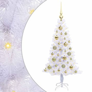 Vidaxl Umestno božično drevo med 150 LED Bela 120 cm PVC in jeklo