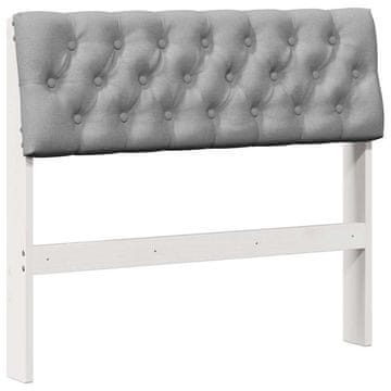 Vidaxl Tapecirano vzglavje Svetlo siva 90 cm Masivno borovo les
