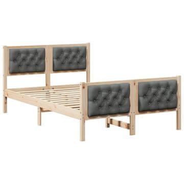 Vidaxl Konstrukcija postelje z vzglavjem Temno siva 120 x 200 cm