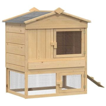 Vidaxl Hiša za kokoši Rjava 75 x 60 x 89 cm Masivno borovo les