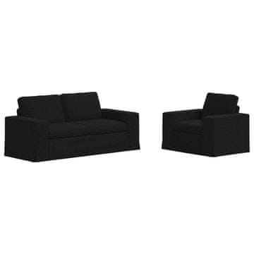 Vidaxl Kavčna garnitura 2 szt. Črna 182 x 80 x 82 cm blago