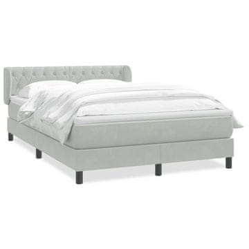 Vidaxl Box spring postelja z vzmetnico svetlo siva 160x210 cm žamet