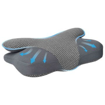 Vidaxl Vzglavnik za vrat Siva Spominska pena 58 x 36 x 13 cm