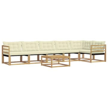 Vidaxl Zunanja garnitura za sedenje 7 szt. Bela in krem 79 x 79 x 37 cm
