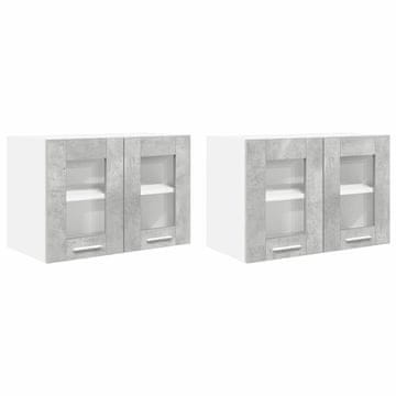 Vidaxl Viseča omarica z vrati 2 szt. Betonsko siva 60 x 31 x 40 cm