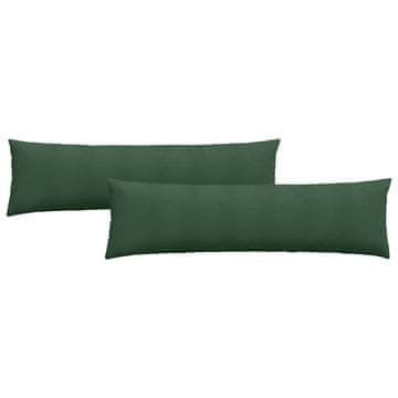 Vidaxl Blazine za kavč 2 szt. Temno zelena 145 x 40 cm Žametna tkanina