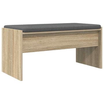 Vidaxl Haldna klop z blazino Sonoma hrast 83 x 38 x 40 cm