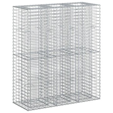 Vidaxl Gabionska dvignjena postelja 2 szt. srebrna 130 x 50 x 150 cm