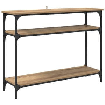 Vidaxl Konzolna miza Umetni hrast 100 x 29 x 75 cm Konstruiran les