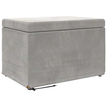 Vidaxl Stolica Svetlo siva 61 x 41 x 40 cm Samet in Umetno Leseno