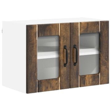 Vidaxl Stenski stekleni omarica LUCCA Dimljen hrast 60 x 31 x 40 cm