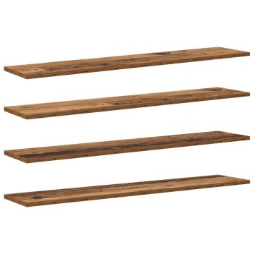 Vidaxl Polica za knjige 4 szt. Rjava 100 x 20 x 1,5 cm Konstruiran les